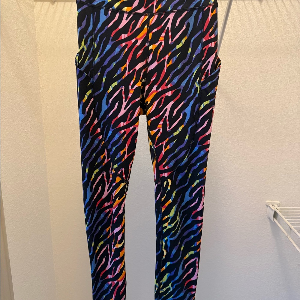 POP Fit Multicolor Zebra Kids Leggings